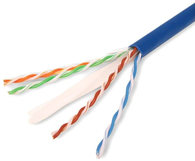 Alt view image 6 of 6 - Cat6 1000ft Twisted Pair 23AWG Solid UTP Network Ethernet Router Cable, 550Mhz, PVC RJ45 Wire Bulk Pull Box, Blue