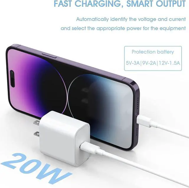 Alt view image 3 of 7 - 4Pack USB C Charger Block 20W, iGENJUN for Phone Fast Charger Wall Charger with PD 3.0, Compact Type C Power Adapter for Phone 15/14/13, Galaxy, Pixel, AirPods Pro (Arctic White)