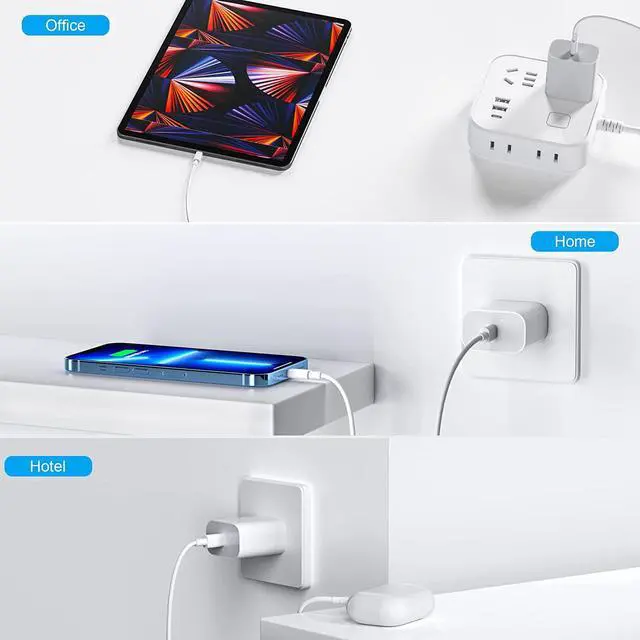 Alt view image 6 of 7 - 2Pack for iPhone 15 Charger Block MFI Certified Fast USB C Cube Wall Charging Power Adapter Plug for Apple,for iPhone15/15 Pro/15 Plus/15 Pro Max/14/13/12/11,for iPad Pro/Air/Mini USB-C Charge Brick