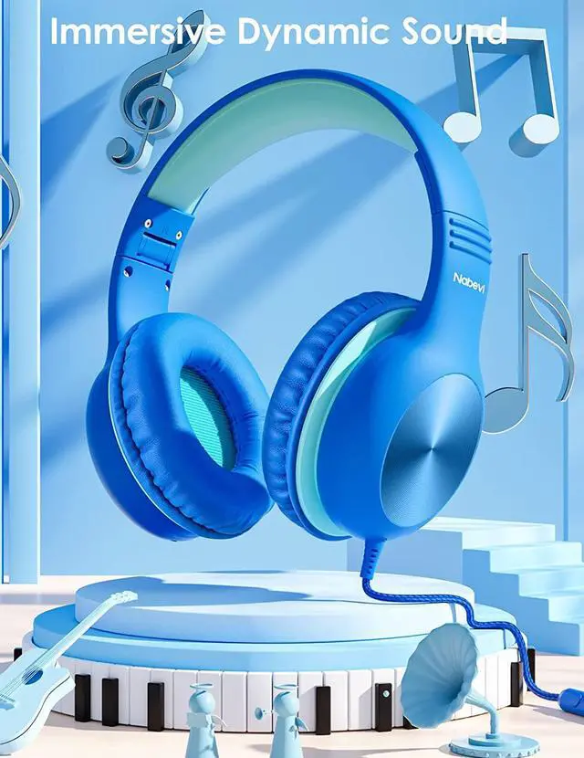 Alt view image 7 of 7 - Kids Headphones with Cord, Over-Ear Headphones for Kids with Microphone, 85/94dB Volume Limit Headset for Kids with Shareport, Wired Headphones for School, Toddler Headphones for Tablet/iPad
