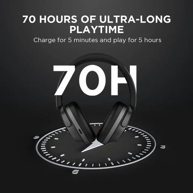 Alt view image 5 of 7 - 1MORE SonoFlow Active Noise Cancelling Headphones, Bluetooth Headphones with LDAC for Hi-Res Wireless Audio, 70H Playtime, Clear Calls, Preset EQ Via App