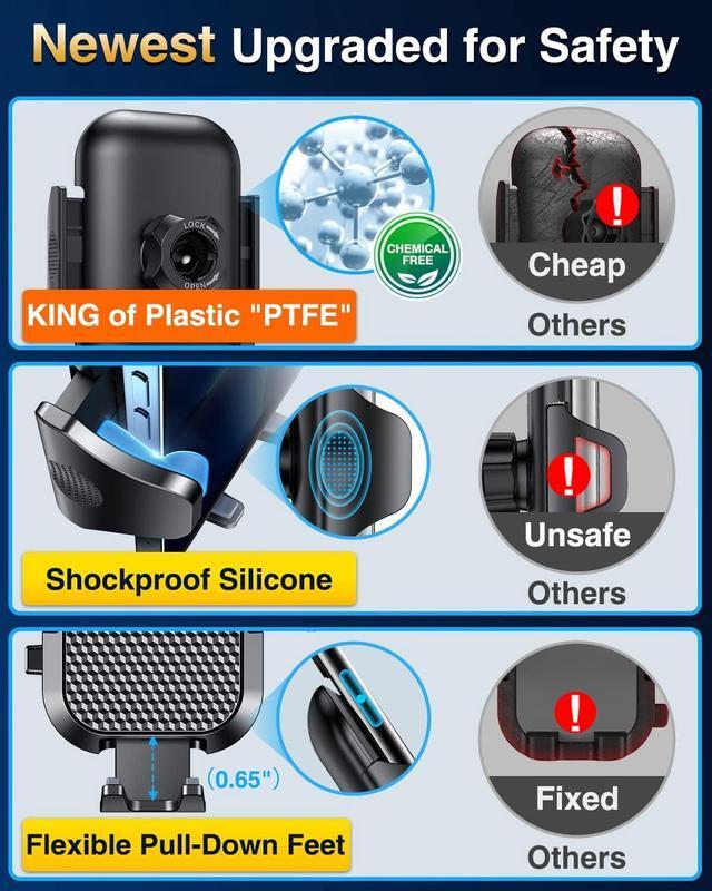 Alt view image 7 of 7 - [Pro Version] Universal Car Phone Mount [2025 Super Suction Cup] Phone Holder for Car Cell Phone Car Mount for Windshield Dash Vent Truck Stand for iPhone 16 Pro Max 15 14 13  Android