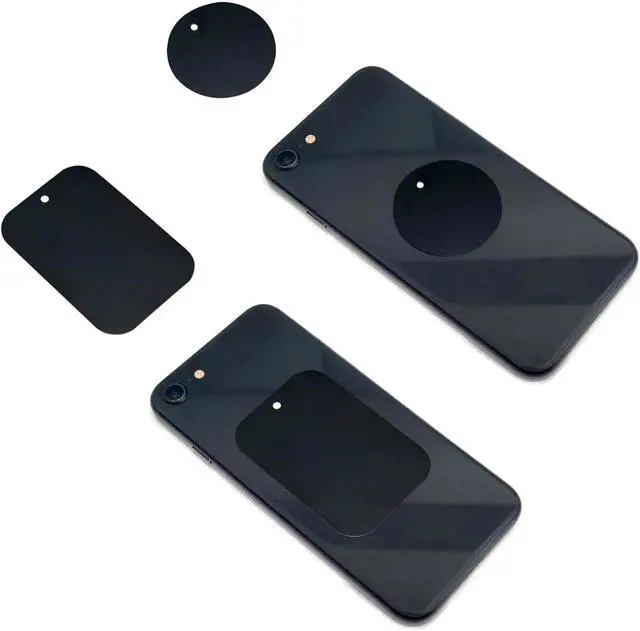 Alt view image 4 of 6 - Smartphones Metal Plate 12 Pack for Phone Car Mount Holder Cradle with 3M Adhesive (Compatible with Magnetic Mounts) - 6 Rectangle and 6 Round Black