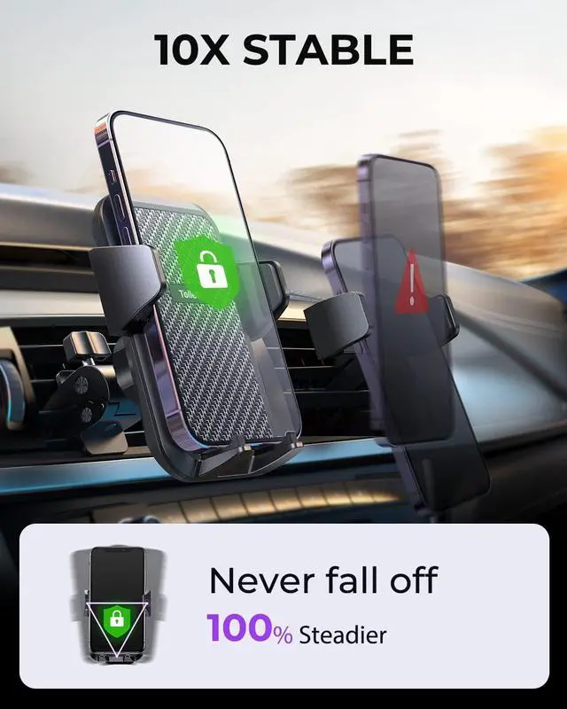 Alt view image 2 of 7 - Car Phone Holder [Thick Cases Friendly] Car Phone Holder Mount Hands-Free Phone Mount for Car Fit for iPhone for  and Smartphone