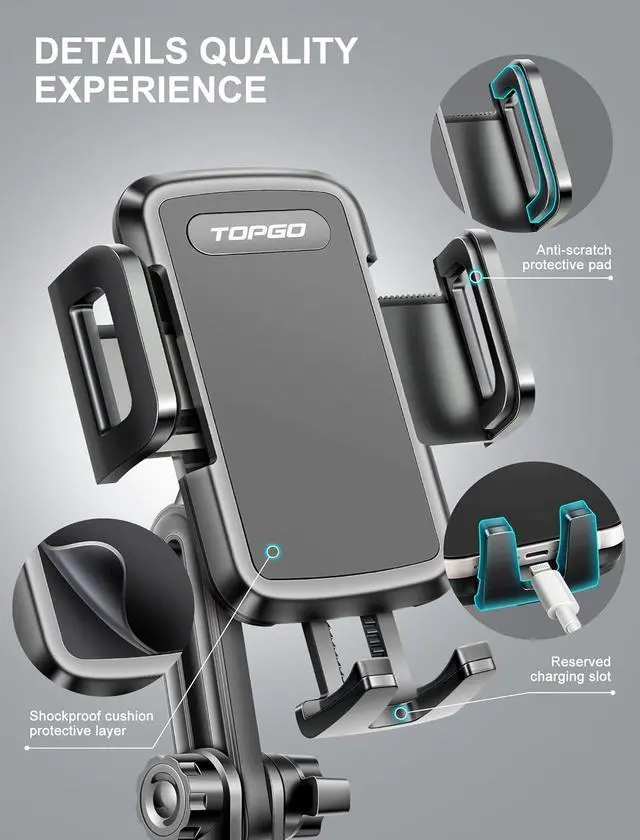 Alt view image 4 of 7 - Cup Phone Mount [Height-Adjustable Pole & Non-Shaking] Cup Phone Holder for Car Cell Phone Cradle for iPhone 16 and All 4.0-7.0 inches Smartphone - Black