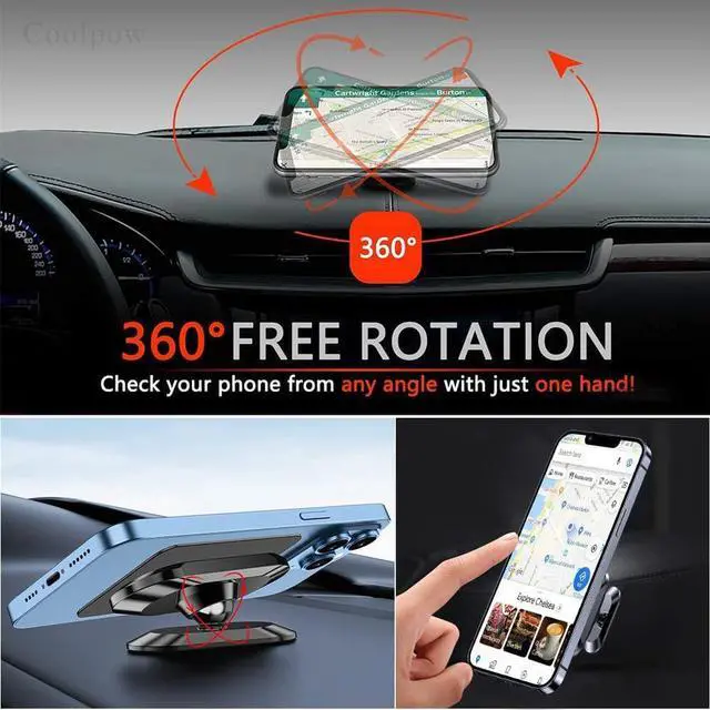 Alt view image 6 of 7 - Universal Car Phone Mount Magnetic - All-Metal Car Mount for Smartphone & GPS - Cell Phone Holder for Car Dashboard. +100 to Safeness & Comfort