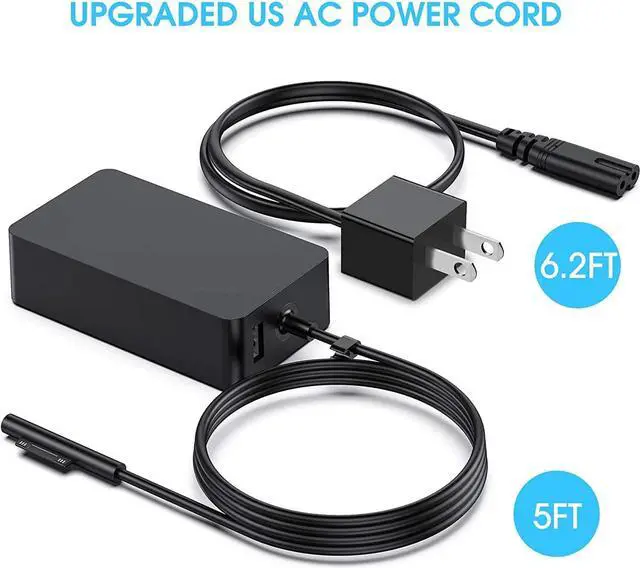 Alt view image 3 of 6 - [Upgraded Version] Surface Pro Charger 65W for Surface Pro 3/4/5/6/7/8/9/X Power Supply Adapter, Compatible for Both Microsoft Surface Book Laptop/TabletWorks with 65W&44W&36W&24W (6.6 Ft Cord)
