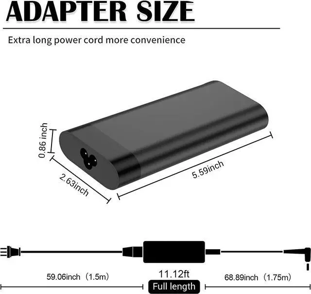 Alt view image 3 of 6 - 135W 6.9A Laptop Charger for HP 135W AC Adapter/HP Spectre x360 15-EB0053DX/HP Pavilion Gaming 15-EC0013DX 15-EC0751MS/HP ZBook Studio G7 TPN-CA13 L15534-001 TPN-DA11 L15879-002 L15879-003 Power Cord