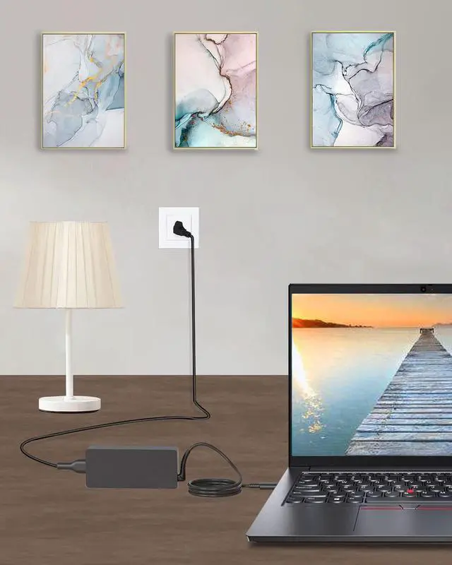 Alt view image 5 of 5 - USB C Type C 65W AC Charger Fit for Lenovo Thinkpad E14 E15 X13 L13 L14 L15 T14 T15 ThinkPad T480 T490 T495 T590 Yoga IdeaPad C740 C940 Laptop Power Supply Adapter Cord