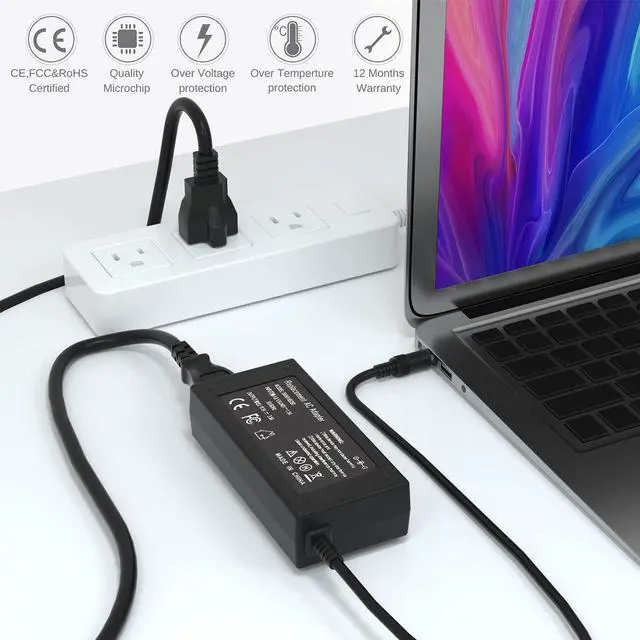 Alt view image 5 of 7 - 65w Laptop Charger for HP EliteBook Folio 840 450 9480m 9470m ProBook 430 G1 G2 440 455 645 650 655 250 255 EliteBook Revolve 810 G1 G2, 820 G1, 725 G2, 745 G2, UL Listed 18.5V 3.5A Power Adapter