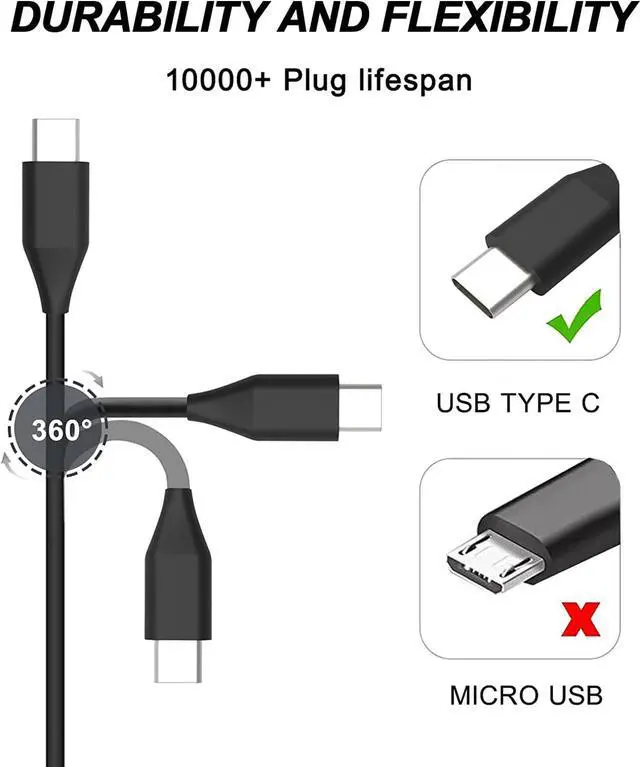 Alt view image 3 of 7 - Universal 45W USB C Laptop Charger : Chromebook Charger USB-C, Replacement for HP Asus Samsung Acer Lenovo Dell Google Chromebook, Fast Charging Type C AC Adapter Power Cord