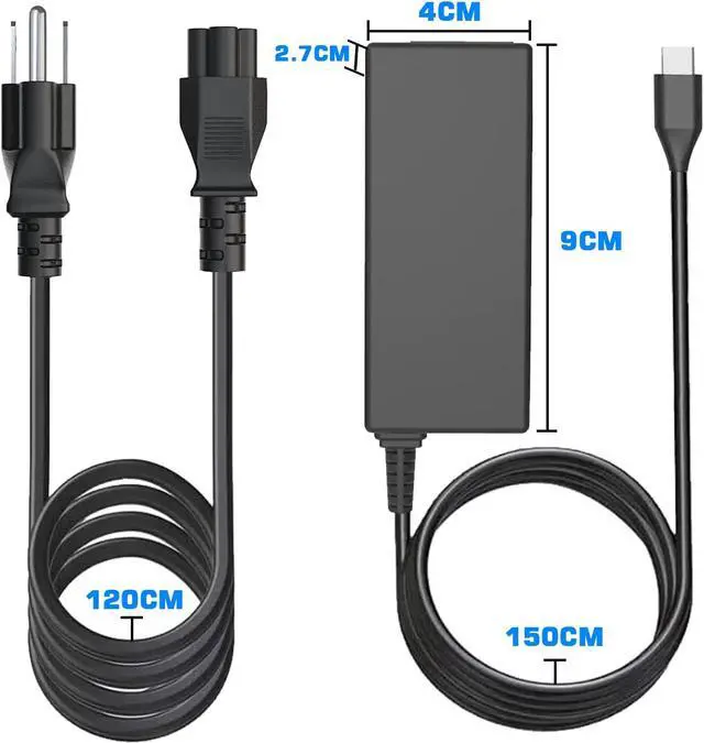 Alt view image 3 of 5 - Chromebook Charger USB C, 45W Power Adapter Widely Universal Compatible with Chromebook Laptop: HP, Dell, Acer, Asus, Samsung, Google, and More