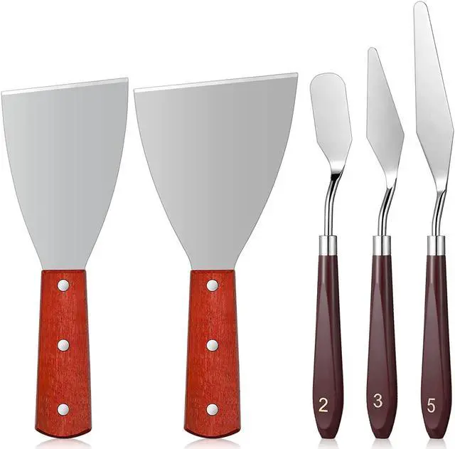 Main image of Minatee 5 Pcs 3D Printer Spatula Tool, 3D Printer Scraper Accessories Removal Tools Kit with Comfortable Grip, Scraper Stainless Steel Enhanced Version Knife with Wooden Handle for Easy Separation