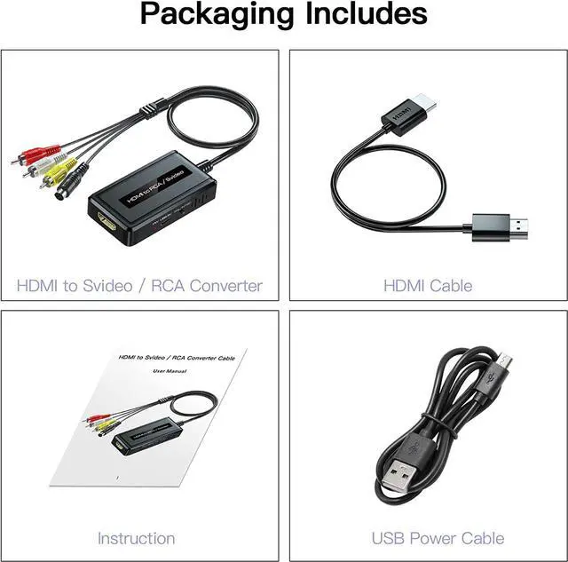 Alt view image 4 of 7 - 2 in 1 HDMI to S-Video/RCA Converter, 1080P HDMI to Svideo Composite AV + R/L Audio Converter Compatible with DVD/PS3/PS4/TV Stick