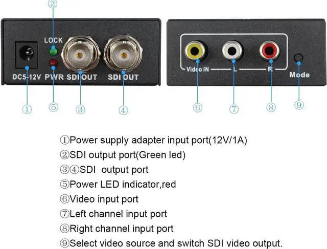 Alt view image 4 of 7 - AV CVBS to 3G-SDI Audio Video Converter Composite to SDI Converter Support 1080P for CRT HDTV to Camera