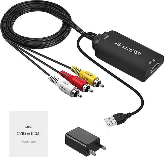 Tomhed semafor Necessities Hdiwousp AV to HDMI,RCA to HDMI Converter, 1080P 3RCA Composite CVBS Video  Audio Converter Adapter with HDMI Cable Supporting PAL/NTSC Compatible for  PC Laptop Xbox PS4 PS3 TV STB VHS VCR Camera