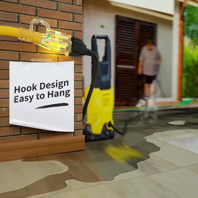 Alt view image 6 of 7 - 50 ft 12/3 Outdoor Extension Cord Waterproof Heavy Duty with Lighted Indicator End 12 Gauge 3 Prong, Flexible Cold-Resistant Long Power Cord Outside, 15Amp 1875W SJTW Yellow ETL Listed