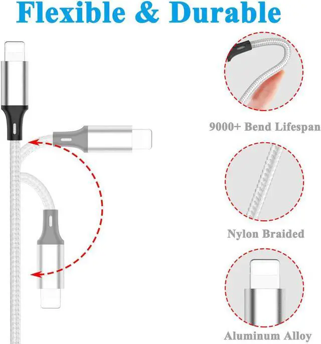 Alt view image 4 of 6 - Multi Charging Cable (2Pack 5FT) Multi USB Charger Cable Aluminum Nylon 3 in 1 Universal Multiple Charging Cord with Type-C/Micro USB Connectors for Most Phones & Tablets (Charging Only)