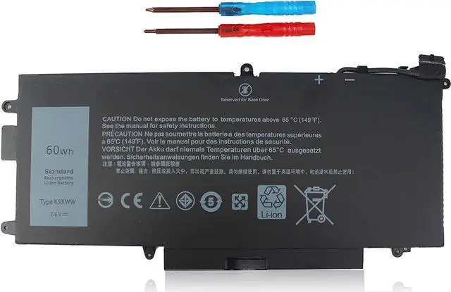 Main image of Emanjor 60Wh K5XWW 7.6V Laptop Battery for Dell Latitude 5289 7389 7390 E5289 2-in-1 L3180 P29S P29S001 P29S002 N18GG 71TG4 725KY 6CYH6 451-BBZC 4-Cell