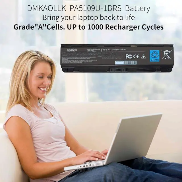 Alt view image 2 of 7 - PA5109U-1BRS PABAS272 Battery for Toshiba Satellite S75-B C75 C75D-B C75D-C C55 C75D-B7100 C75D-B7304 C75D-A7223 L75-B7150 L75D-A7284 S75-A7334 C55D-A5381 C55-A5135 C55-A5172 PA5110U-1BRS PA5108U-1BRS