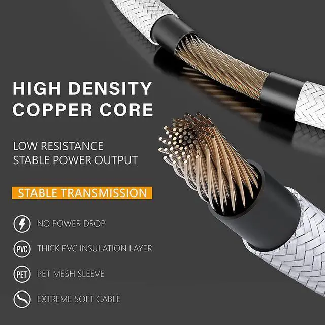 Alt view image 4 of 7 - EZDIY-FAB PSU Extension Cable Sleeved Custom Mod PC Power Supply Cable, Soft Nylon Braided with Comb Kit 24PIN/8PIN to 6+2Pin/ 8PIN to 4+4PIN-30CM 300MM - All White Edition