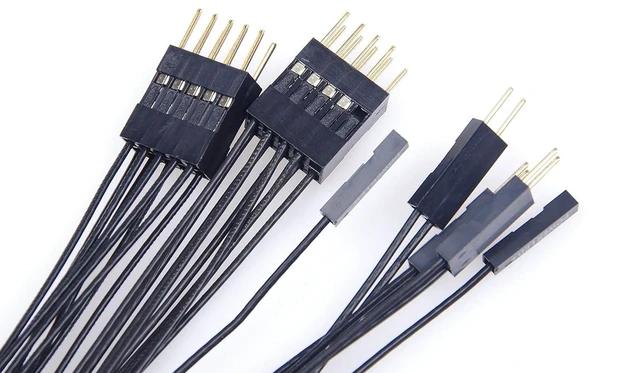 Alt view image 3 of 7 - Motherboard Extension Cable Set 22AWG Silver Plating Cord Gold-Plated Plug Six Kinds POWE LED HDD LED Power SW Reset SW HD Audio Front USB Extension Cable Length 11 inches Compatible with PC