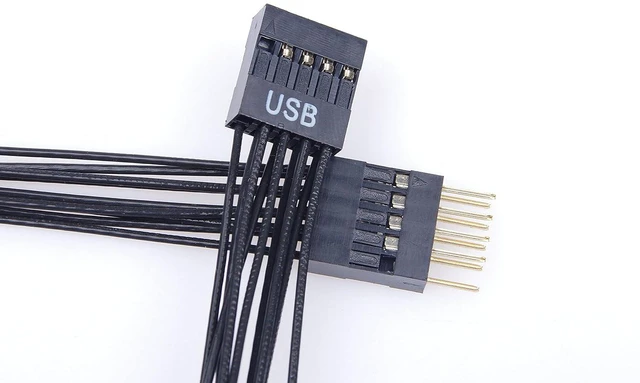 Alt view image 5 of 7 - Motherboard Extension Cable Set 22AWG Silver Plating Cord Gold-Plated Plug Six Kinds POWE LED HDD LED Power SW Reset SW HD Audio Front USB Extension Cable Length 11 inches Compatible with PC