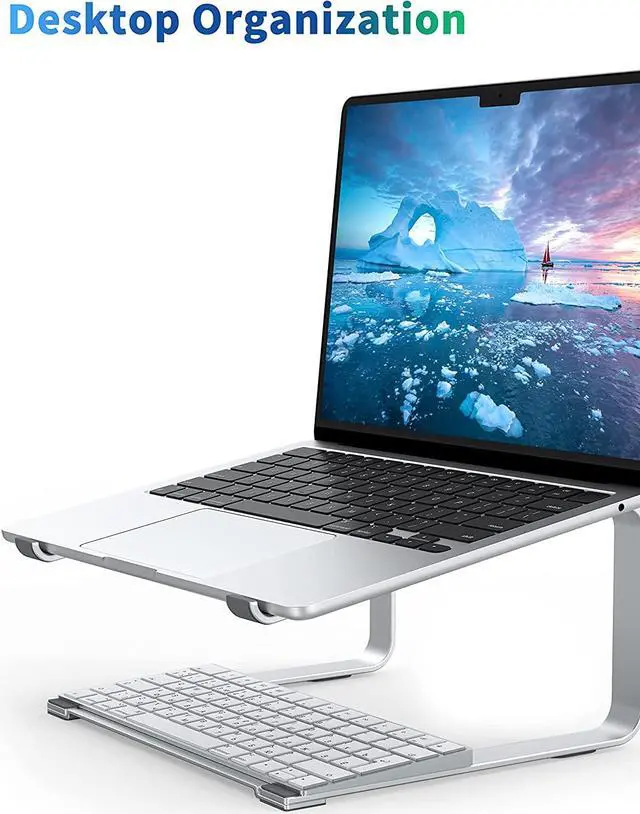 Alt view image 3 of 7 - SOUNDANCE Laptop Stand for Desk, Metal Computer Riser, Heavy Stable PC Holder, Ergonomic Laptops Elevator for 12 to 17.3 Inches Notebook Computer, Silver