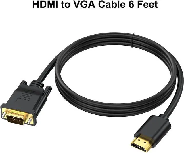 Alt view image 7 of 7 - HDMI to VGA Cable 6 Feet Computer HDMI to VGA Monitor Cable HD 1080P Video Cord Compatible for Computer Desktop Laptop PC Monitor Projector HDTV and More-NOT Bidirectional