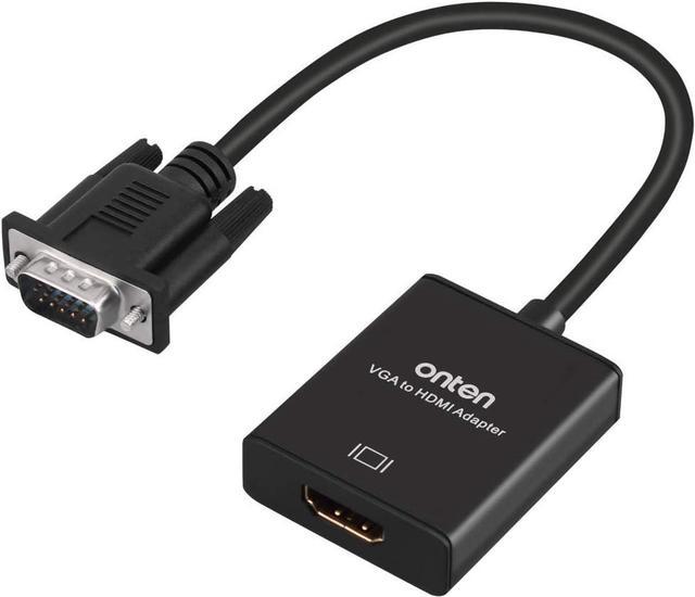 Giveet VGA to HDMI Adapter with Audio, PC VGA Source Output to TV/Monitor  with HDMI Connector, 1080P Male VGA to Female HDMI Converter for Computer