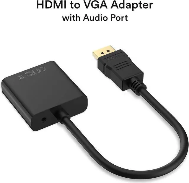 Alt view image 3 of 7 - HDMI to VGA 1080P HDMI Male to VGA Female with Audio for Laptop pc Desktop TVbox Xbox PS3 PS4 etc -Black