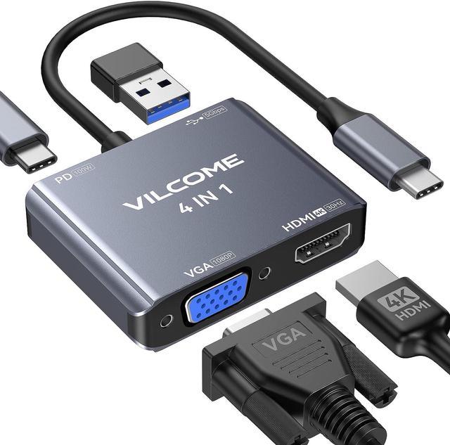 Adaptateur Type-C to 4K HDMI + USB 3.0 + VGA