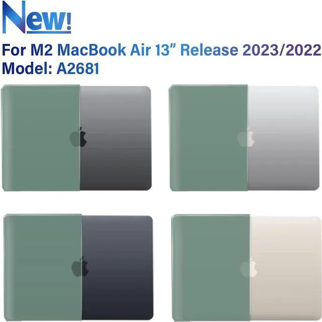 Alt view image 4 of 7 - IBENZER Compatible with M2 2023 2022 MacBook Air 13 inch case, Model A2681, Hard Shell Case&Keyboard Cover&Screen Film for New M2 Mac Air 13.6 in with Touch ID, Midnight Green,CA-AT13-KK-MTGN+2