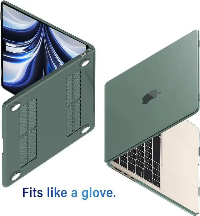 Alt view image 6 of 7 - IBENZER Compatible with M2 2023 2022 MacBook Air 13 inch case, Model A2681, Hard Shell Case&Keyboard Cover&Screen Film for New M2 Mac Air 13.6 in with Touch ID, Midnight Green,CA-AT13-KK-MTGN+2