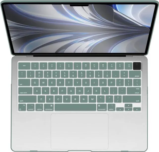 Alt view image 7 of 7 - IBENZER Compatible with M2 2023 2022 MacBook Air 13 inch case, Model A2681, Hard Shell Case&Keyboard Cover&Screen Film for New M2 Mac Air 13.6 in with Touch ID, Midnight Green,CA-AT13-KK-MTGN+2