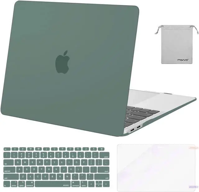 Main image of MOSISO Compatible with MacBook Air 13 inch Case 2022 2021 2020 2019 2018 A2337 M1 A2179 A1932 Retina Display Touch ID, Plastic Hard Shell&Keyboard Cover&Screen Protector&Storage Bag, Midnight Green