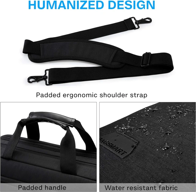 Alt view image 5 of 7 - 17.3 Inch Laptop Bag Expandable Computer Bag Briefcase Black