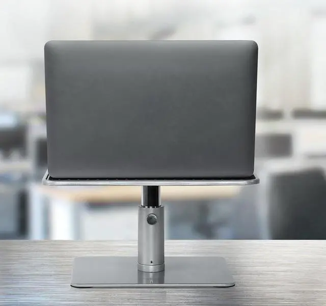 Alt view image 5 of 7 - Mount-It! Adjustable Height Laptop Stand for MacBook Pro, Ergonomic Desk Riser for 11-15 Inch Laptops and 24-32 Inch Monitors