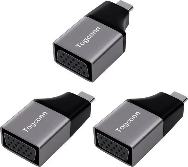 Main image of USB C to VGA Adapter 1080P@60Hz 3 Pack Portable Type C Male to VGA Female Adapter Converter Compatible with MacBook Pro/Air ipad  XPS Surface Book Pixelbook and More