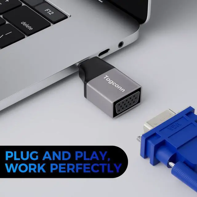 Alt view image 3 of 6 - USB C to VGA Adapter 1080P@60Hz 5 Pack Portable Type C Male to VGA Female Adapter Converter Compatible with MacBook Pro/Air ipad  XPS Surface Book Pixelbook and More