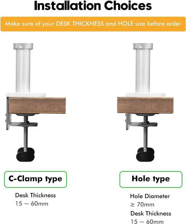 Alt view image 6 of 7 - Viozon Monitor and Laptop Mount, 2-in-1 Adjustable Dual Arm Desk Mounts Single Desk Arm Stand/Holder for 17 to 32 Inch LCD Computer Screens, Extra Tray Fits 12 to 17 inch Laptops (Silver)