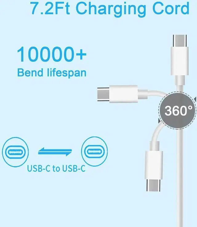 Alt view image 4 of 7 - Replacement MacBook Air Charger for MacBook Pro Charger 100W USB C Power Adapter for Mac Book Pro 2023 2022 2021 2020 2019 2018 16 15 14 13 Inch Charger and All Type C Devices Laptops,USB C to C Cable