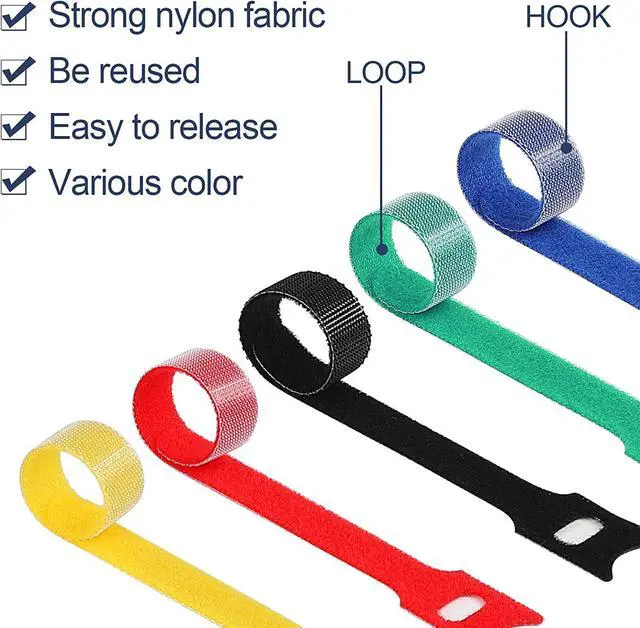 Alt view image 3 of 6 - 120PCS 6 Inch Cable Ties Reusable Multi-Purpose Wire Ties Cord Organizer Adjustable Cable Management 5 Colors