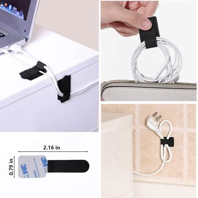 Alt view image 5 of 7 - 311Pcs Cable Management Organizer Kit 4 Cable Sleeve Split 53Cable Clips 12Cord Clips Holder 22 Cable Ties 20 Adhesive Wall Cable Tie 200Fasten Cable Ties for TV Office Home Electronics