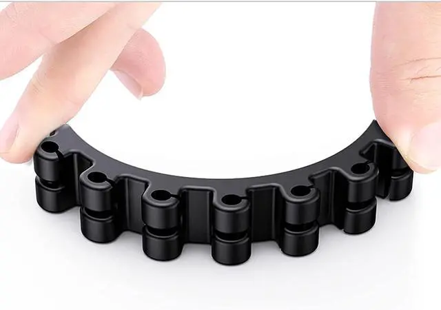 Alt view image 7 of 7 - SOULWIT Upgraded Cable Holder, Cable Management Cord Organizer Clips Silicone Self Adhesive for Desktop USB Charging Cable Power Cord Bedside Wire PC Office Home (3/5/7 slot,Black)