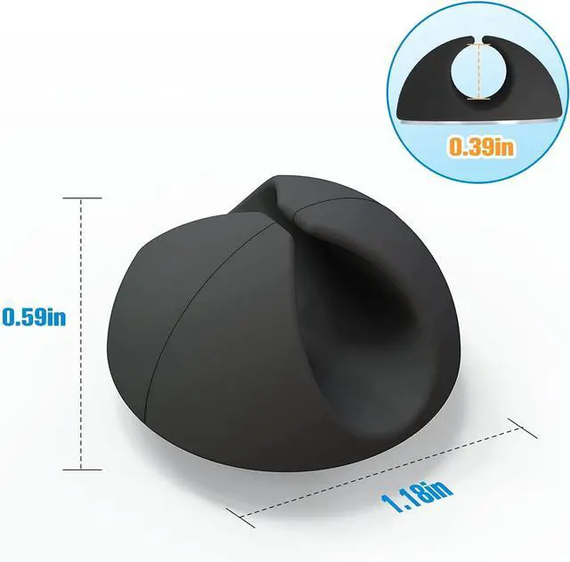 Alt view image 3 of 7 - 12 Pack Cable Clips Cord Organizer Holder Adhesive Cable Management Charger Wire Holder Clips for Desk Home Office Car Cubicle Nightstand Black