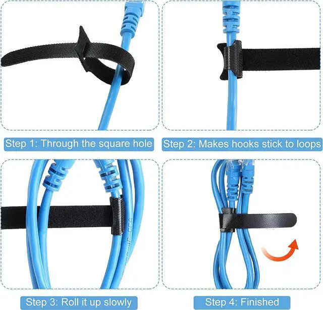 Alt view image 5 of 6 - 120PCS 6 Inch Reusable Cable Ties Wire Ties Cord Organizer Cable Organizer Adjustable Management Black