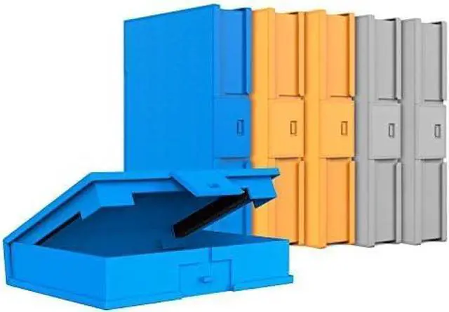 Alt view image 2 of 6 - 3.5 Inch Hard Drive Case HDD Protective Box with Shockproof Dustproof and Anti-static Function Storage Case for 3.5 inch HDDs 6 Pack Orange/Blue/Gray (HPFx6)