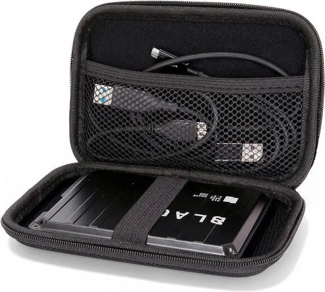 Alt view image 2 of 7 - 2pcs EVA Hard Carrying Case for Portable External Hard Drive Power Bank Charger USB Cable Battery Case (Black+Blue)
