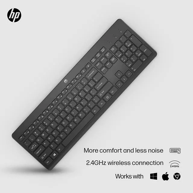 Alt view image 2 of 17 - HP 230 Wireless Keyboard - 2.4GHz Bluetooth with Number Pad Keyboard - 3L1E7AA